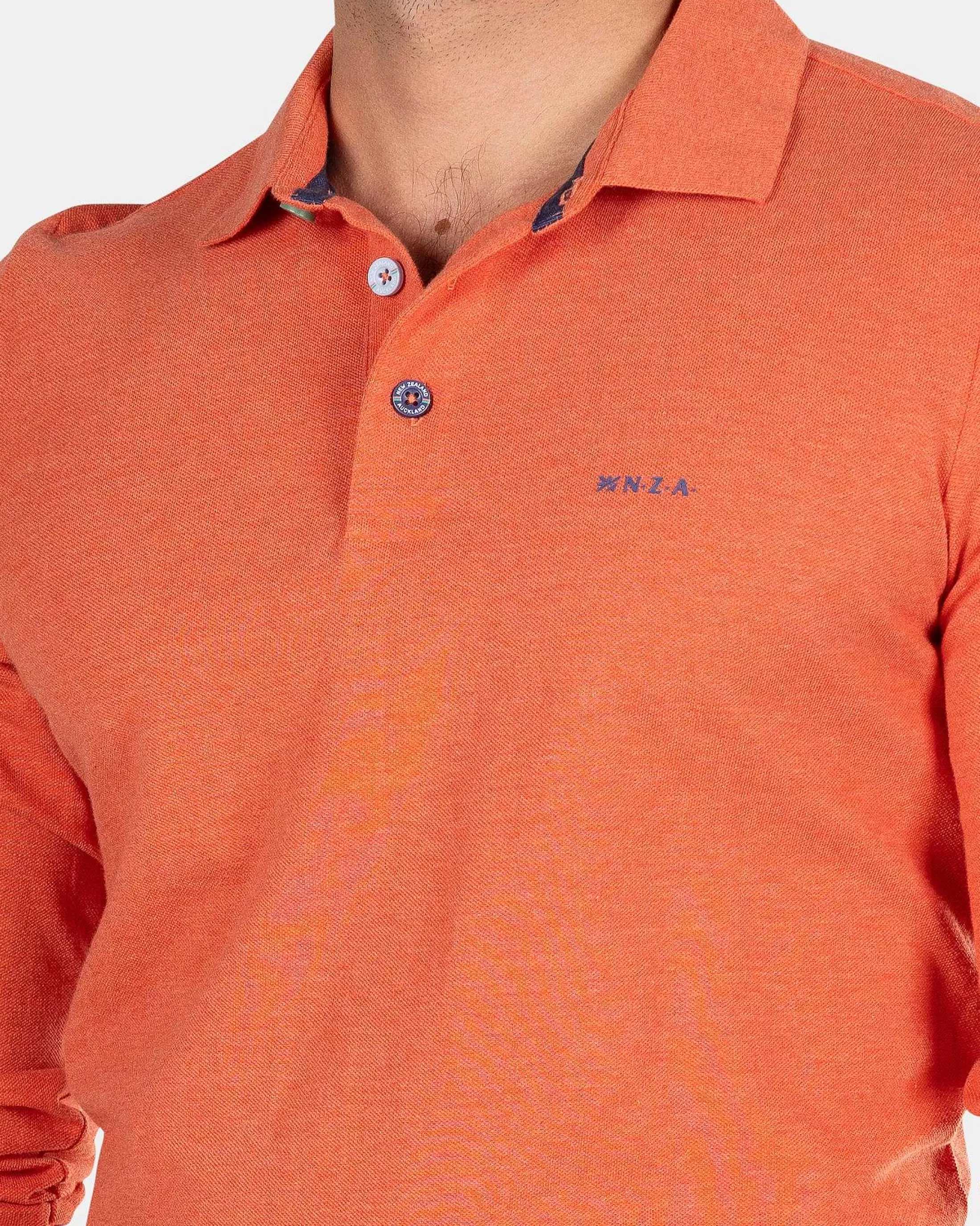 Shop NZA New Zealand Auckland Baumwollpolo Mit Langen Armeln-Golden Orange