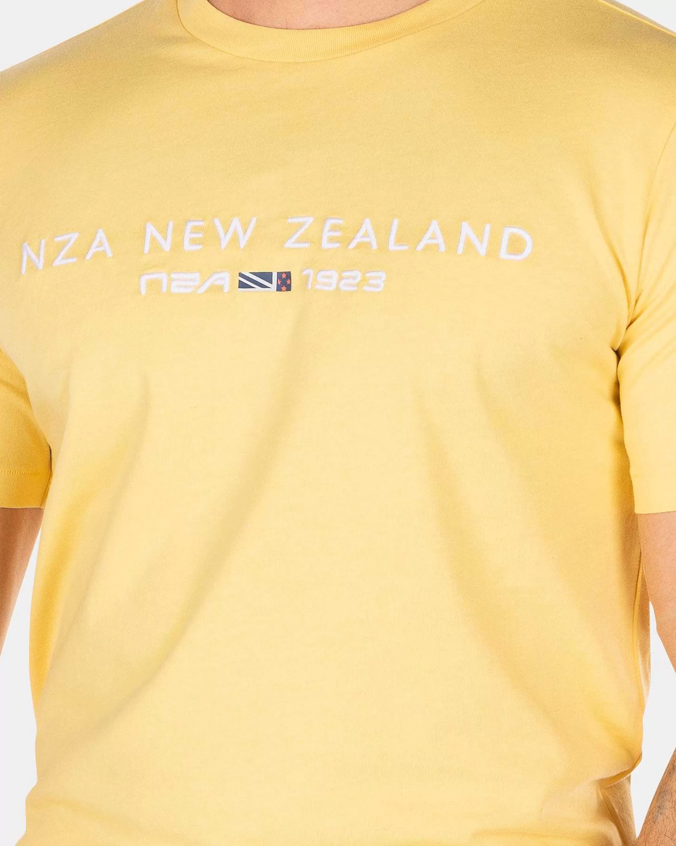 Store NZA New Zealand Auckland Baumwoll-T-Shirt Mit Logo-Iguana Yellow