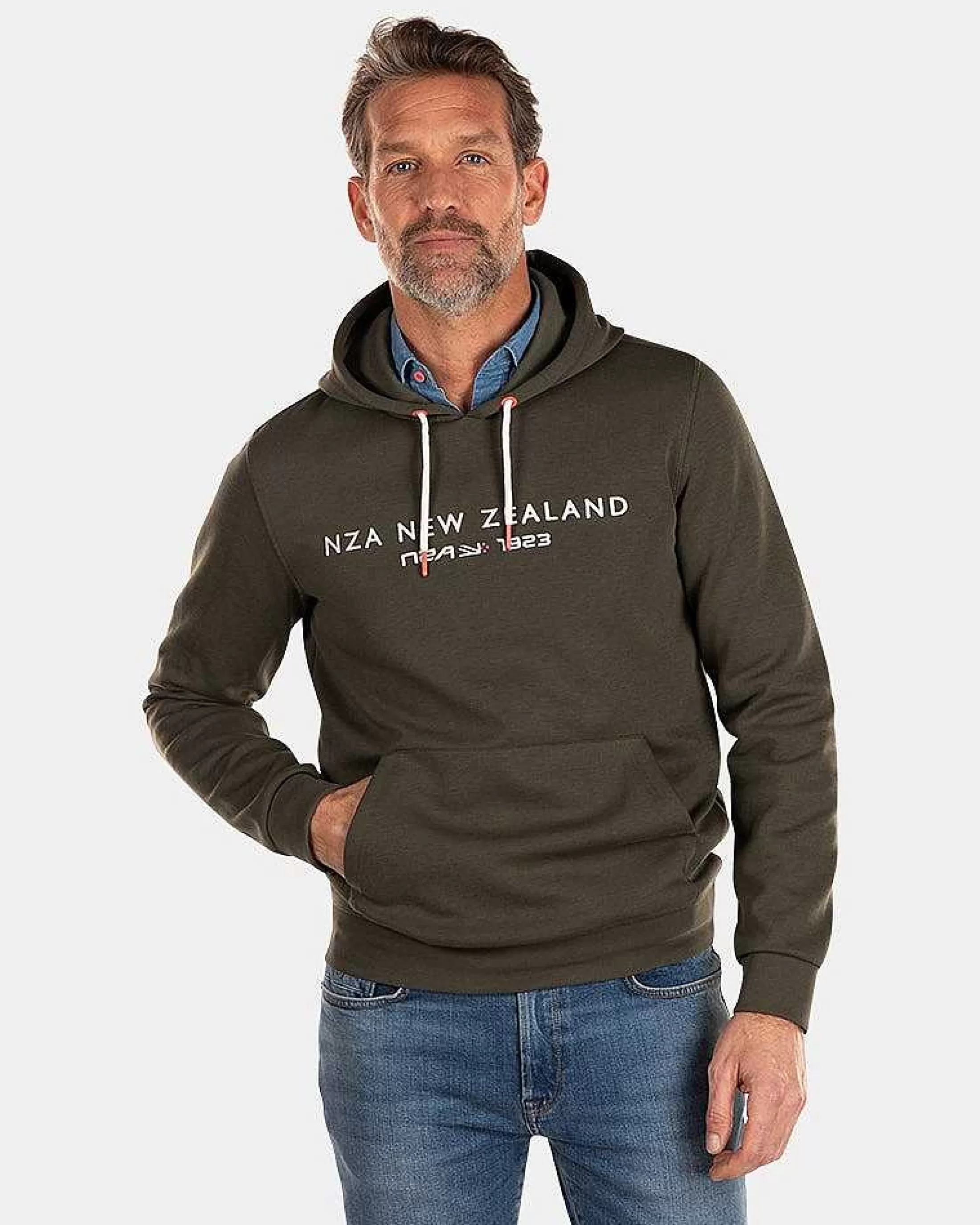 Best Sale NZA New Zealand Auckland Kapuzenpullover Mit Grosem Logo-Jacket Army