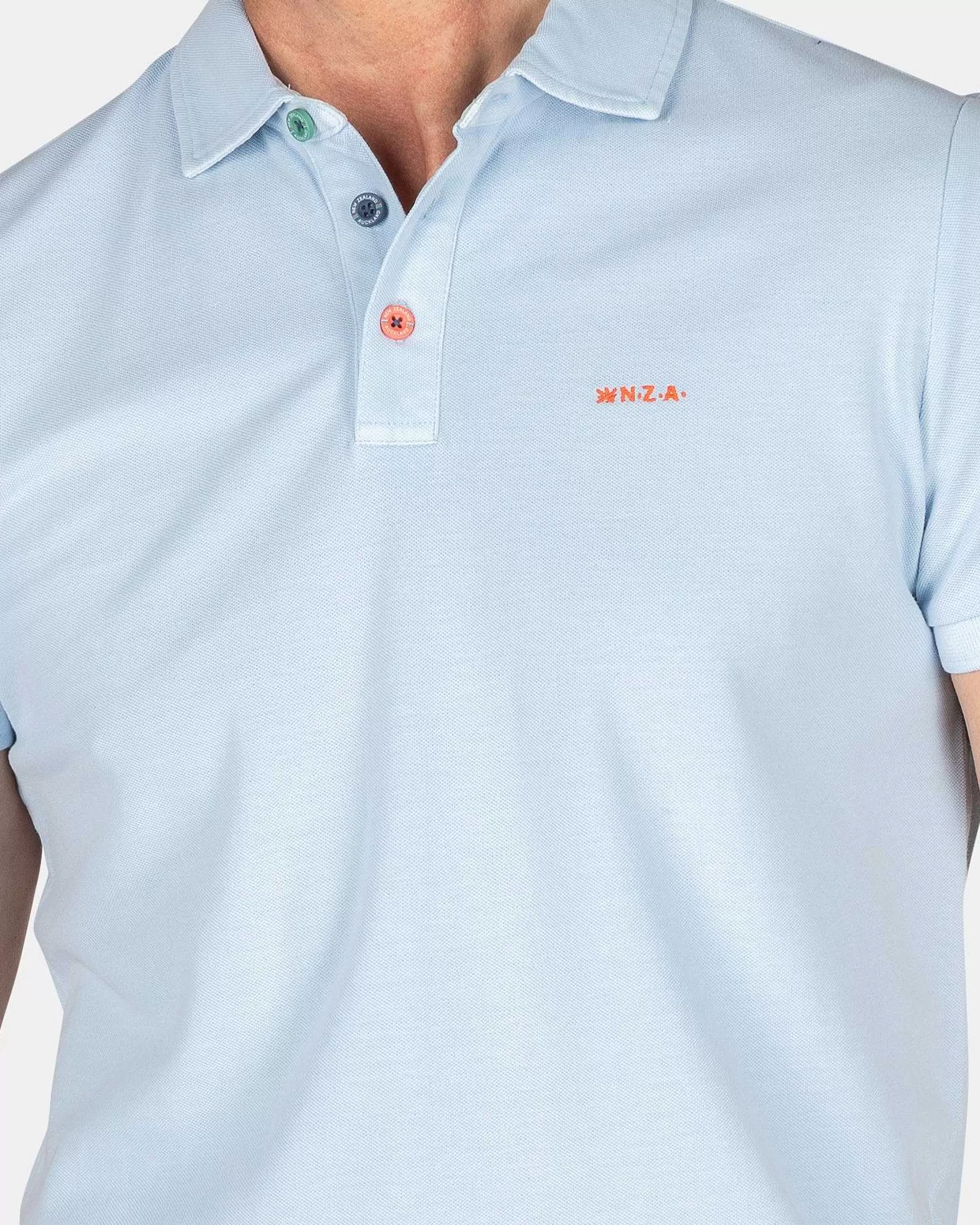 Sale NZA New Zealand Auckland Plain Cotton Polo-Rhythm Blue