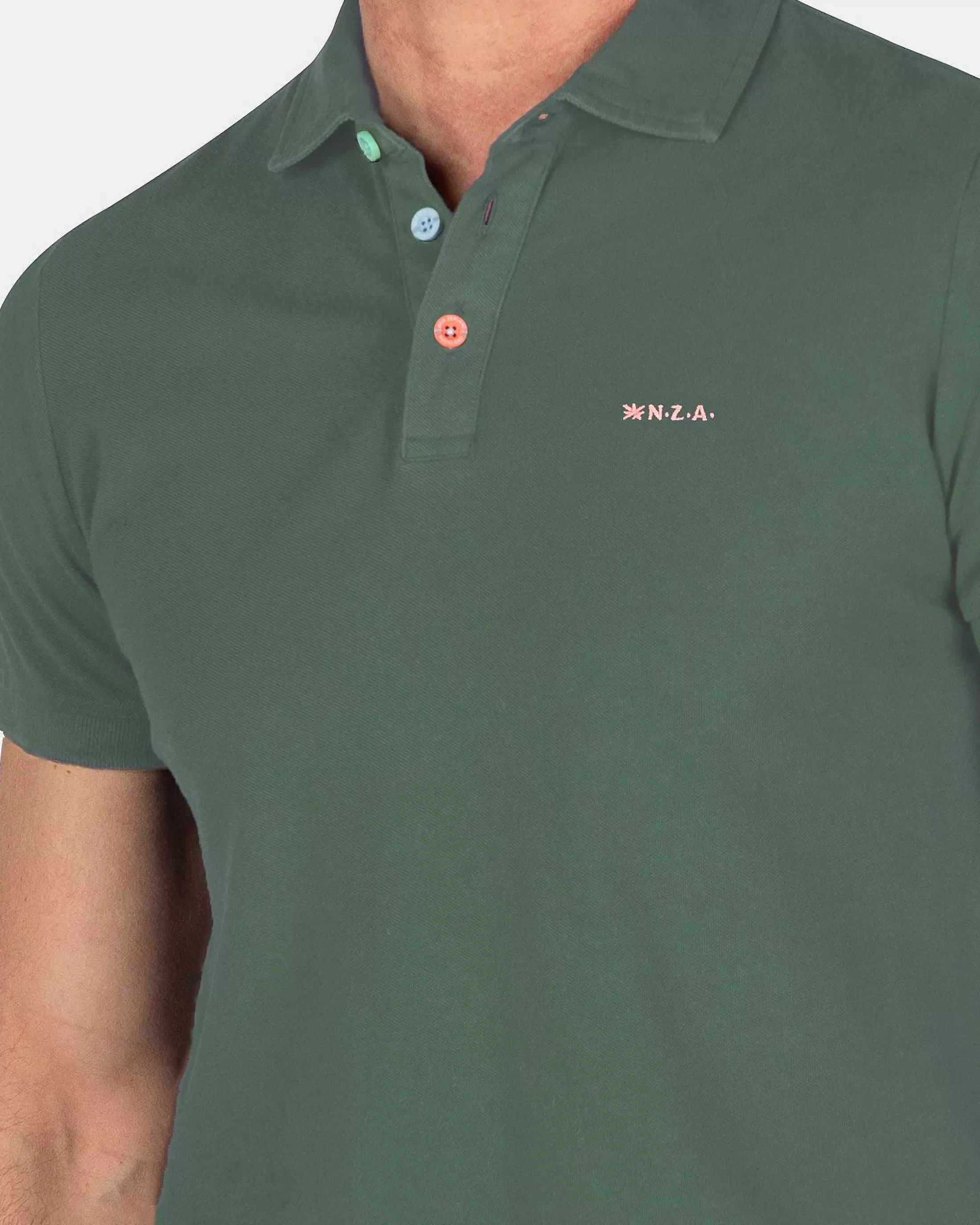 Shop NZA New Zealand Auckland Schlichtes Poloshirt Aus Baumwolle-Chalk Green